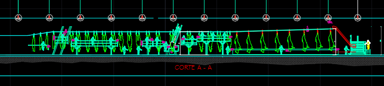 Sección de línea mecanizada de sacrificio